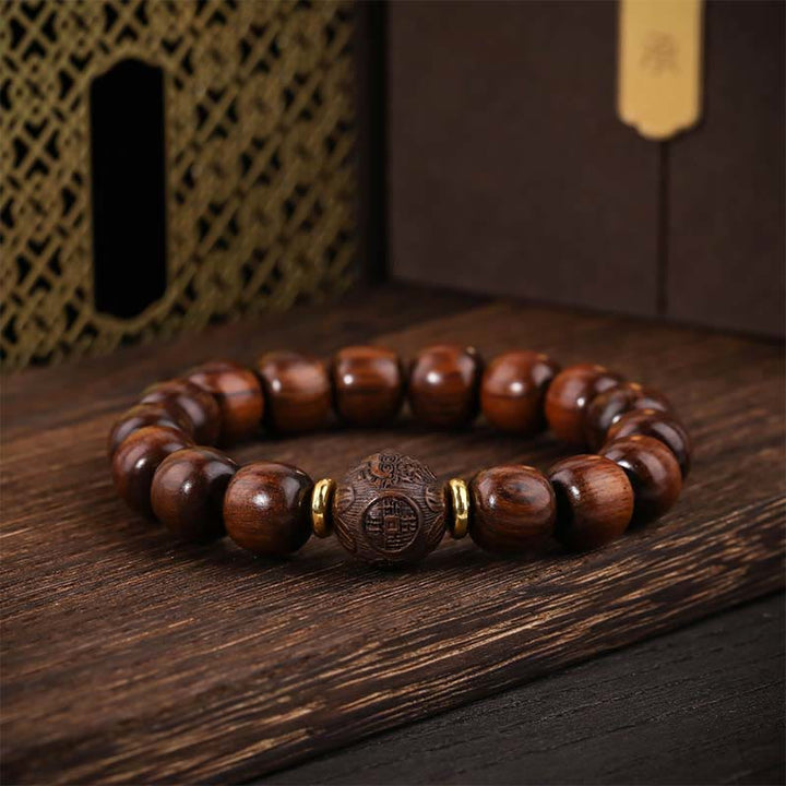 Braccialetto della compassione in palissandro naturale Buddha Stones