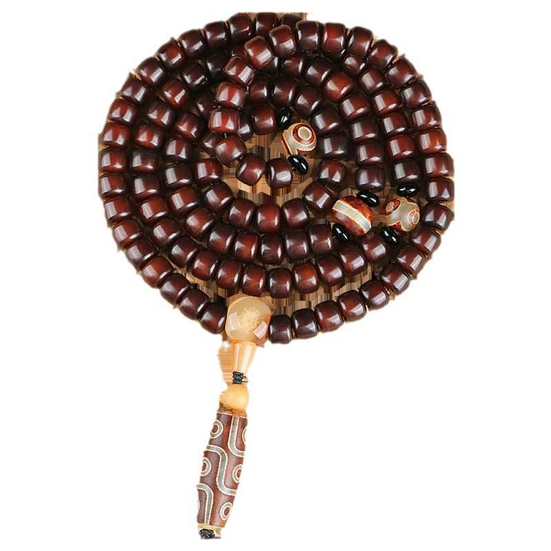 Buddha Stones 108 Mala Beads Dzi Bead a tre occhi Dzi Bead a nove occhi Braccialetto della fortuna in giada