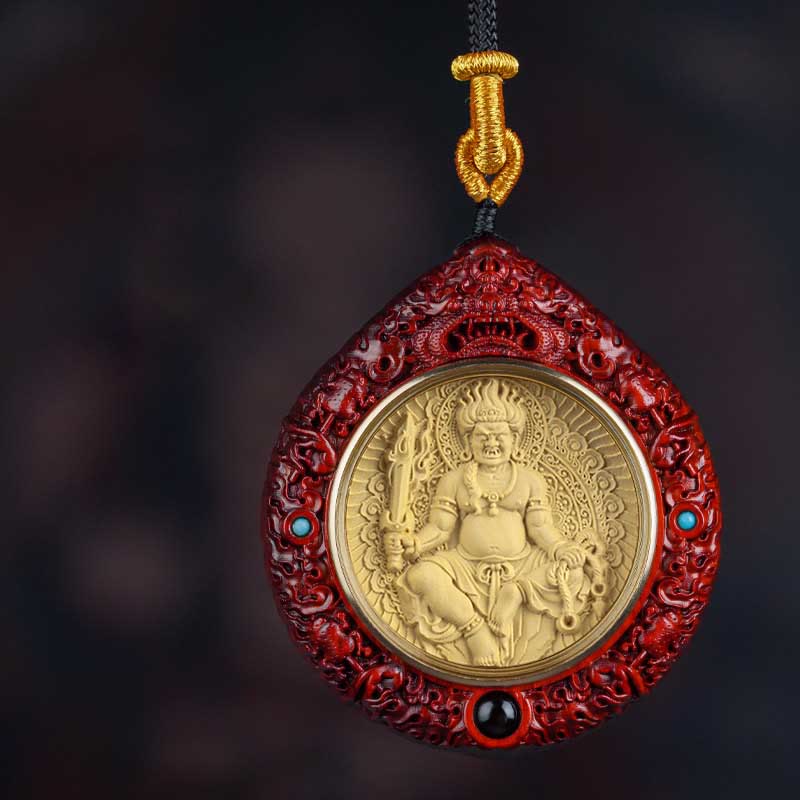 Buddha Stones Zodiaco cinese Buddha natale Piccola foglia Sandalo rosso Ebano Collana pendente Longevità - Gallo-Acalanatha - Sandalo rosso a foglia piccola - image 11