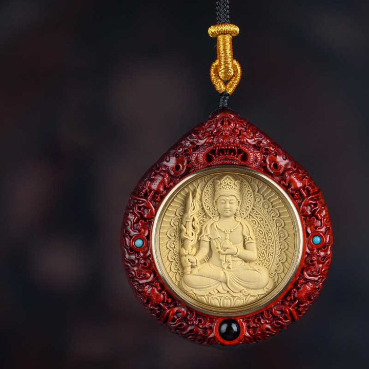 Buddha Stones Zodiaco cinese Buddha natale Piccola foglia Sandalo rosso Ebano Collana pendente Longevità - Bodhisattva del Bue/Tigre-Vuoto - Sandalo rosso a foglia piccola - image 17