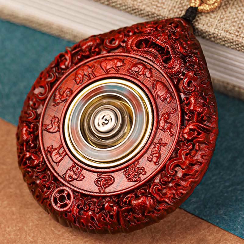 Buddha Stones Zodiaco cinese Buddha natale Piccola foglia Sandalo rosso Ebano Collana pendente Longevità - image 23