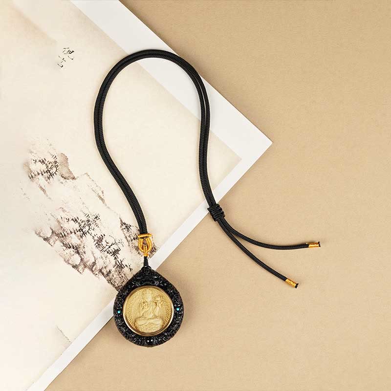 Buddha Stones Zodiaco cinese Buddha natale Piccola foglia Sandalo rosso Ebano Collana pendente Longevità - image 18