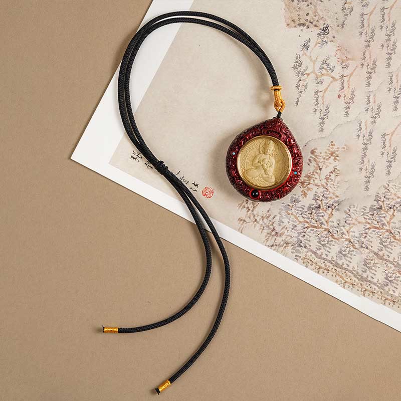 Buddha Stones Zodiaco cinese Buddha natale Piccola foglia Sandalo rosso Ebano Collana pendente Longevità - image 27