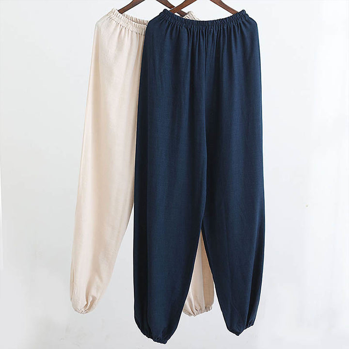 Buddha Stones 2 pezzi scollo a V da uomo manica lunga camicia top pantaloni meditazione zen tai chi cotone lino abbigliamento set - image 40