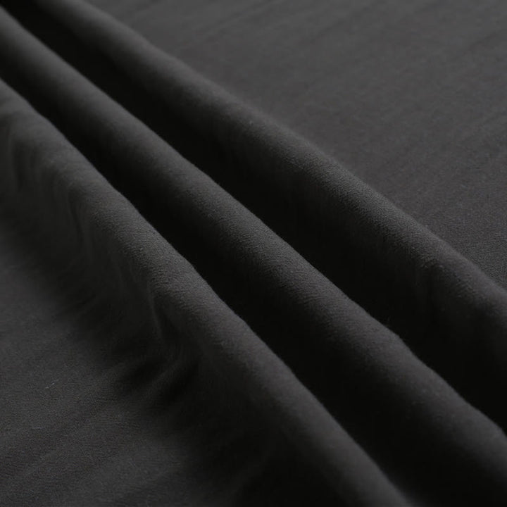 Camicia da uomo in cotone e lino a maniche corte con scollo rotondo tinta unita Buddha Stones - image 10