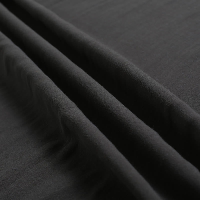 Camicia da uomo in cotone e lino a maniche corte con scollo rotondo tinta unita Buddha Stones - image 10