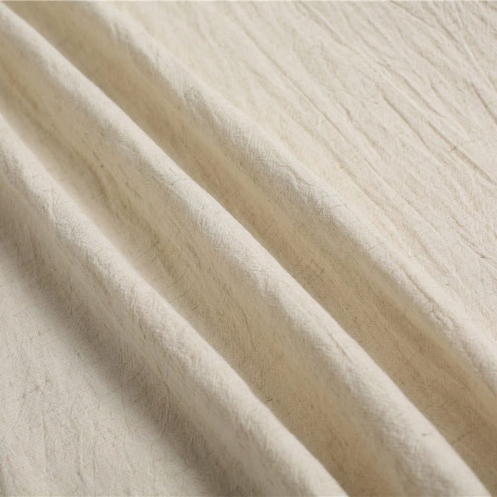 Camicia da uomo in cotone e lino a maniche corte con scollo rotondo tinta unita Buddha Stones - image 22