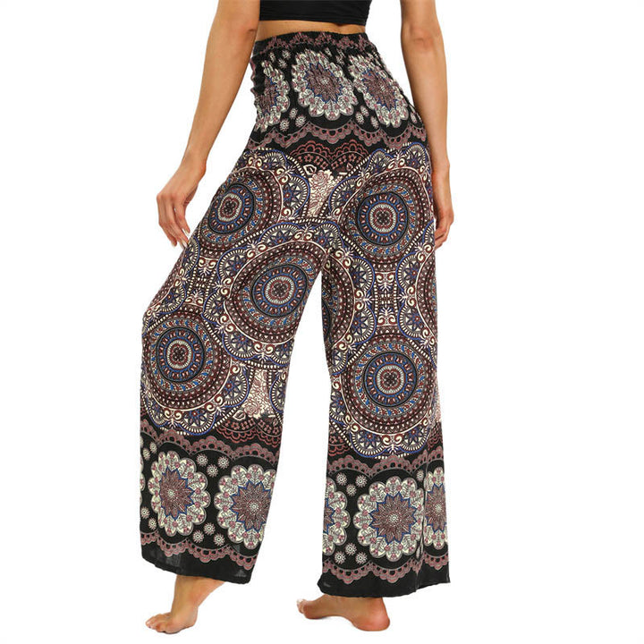 Pantaloni da yoga da donna con lacci e stampa mandala boho Buddha Stones - image 3