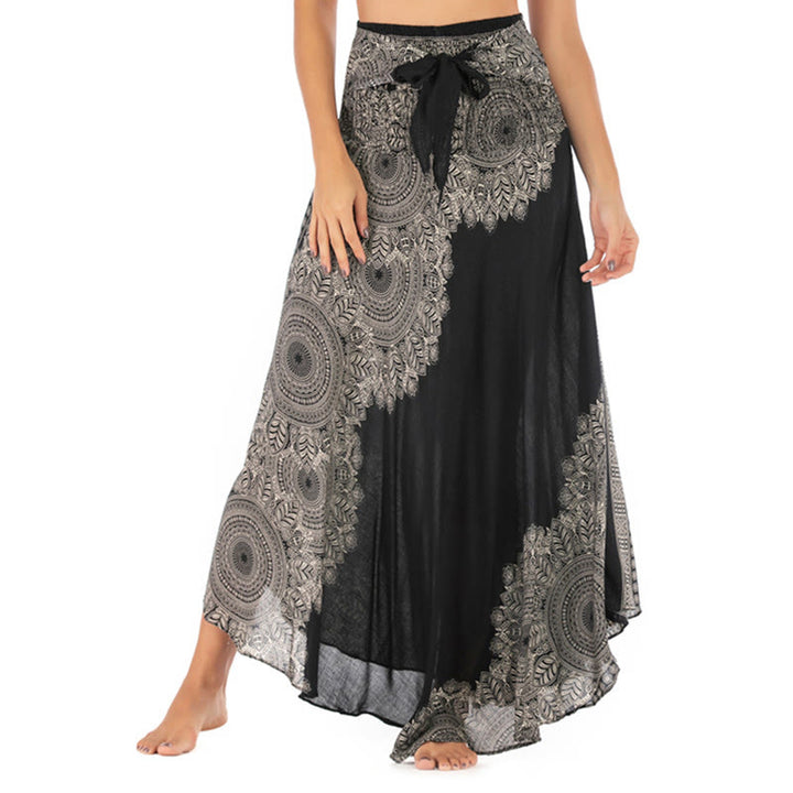 Abito da spiaggia con gonna a fiori e mandala boho in stile Buddha Stones Two - Nero - US4， UK/AU8，EU36-44 (F) - image 11