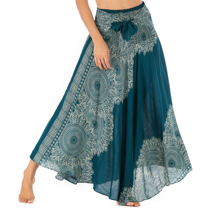 Abito da spiaggia con gonna a fiori e mandala boho in stile Buddha Stones Two - image 1