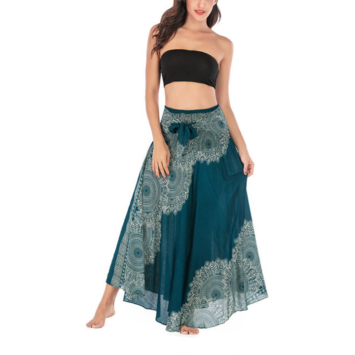 Abito da spiaggia con gonna a fiori e mandala boho in stile Buddha Stones Two - image 2