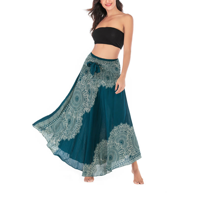 Abito da spiaggia con gonna a fiori e mandala boho in stile Buddha Stones Two - image 4