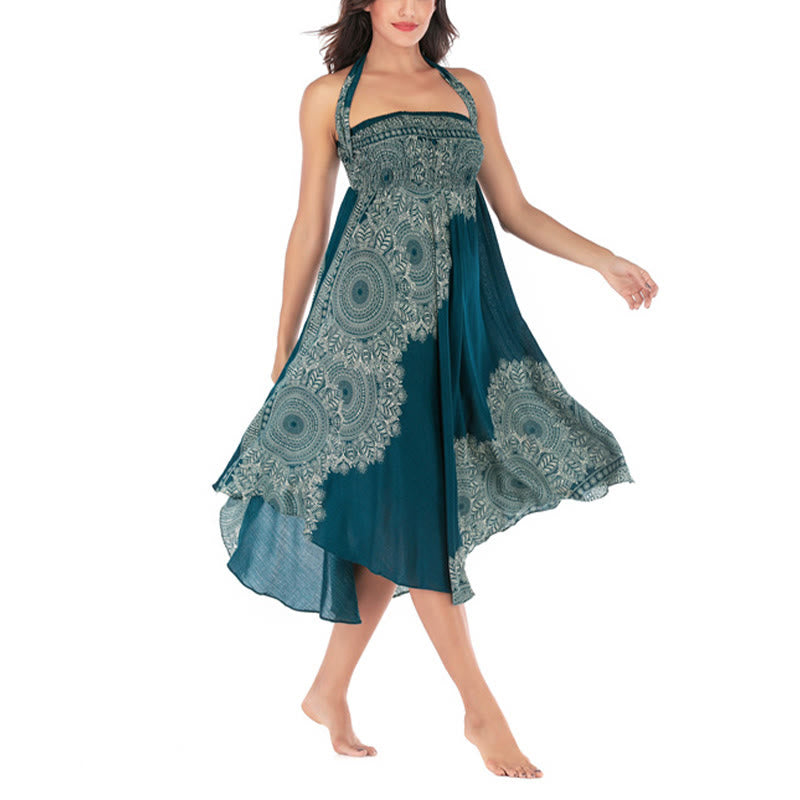 Abito da spiaggia con gonna a fiori e mandala boho in stile Buddha Stones Two - image 3