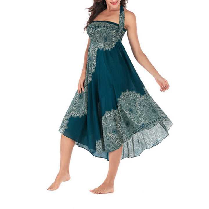 Abito da spiaggia con gonna a fiori e mandala boho in stile Buddha Stones Two - image 10