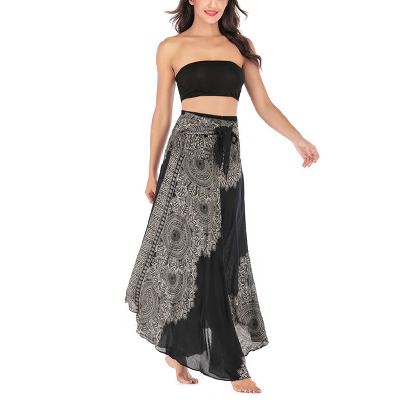 Abito da spiaggia con gonna a fiori e mandala boho in stile Buddha Stones Two - image 11