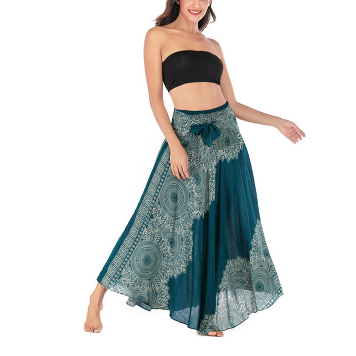 Abito da spiaggia con gonna a fiori e mandala boho in stile Buddha Stones Two - image 8