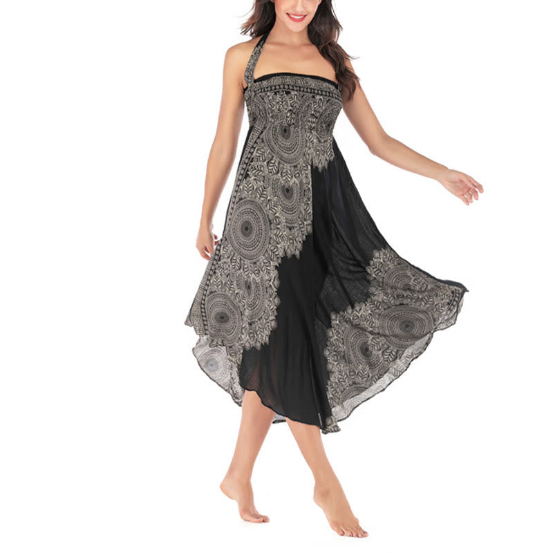 Abito da spiaggia con gonna a fiori e mandala boho in stile Buddha Stones Two - image 19