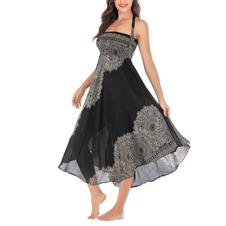 Abito da spiaggia con gonna a fiori e mandala boho in stile Buddha Stones Two - image 15