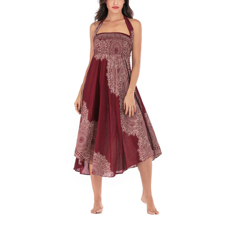 Abito da spiaggia con gonna a fiori e mandala boho in stile Buddha Stones Two - image 28