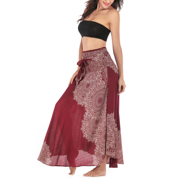 Abito da spiaggia con gonna a fiori e mandala boho in stile Buddha Stones Two - image 24
