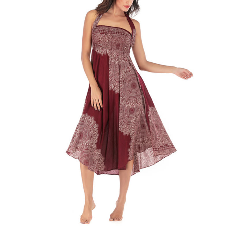 Abito da spiaggia con gonna a fiori e mandala boho in stile Buddha Stones Two - image 23