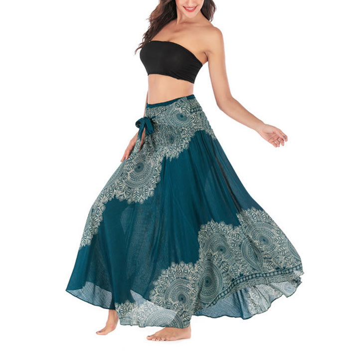 Abito da spiaggia con gonna a fiori e mandala boho in stile Buddha Stones Two - image 8