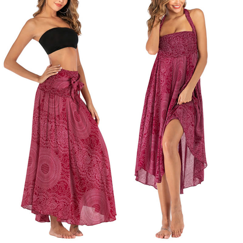 Buddha Stones Due stili indossano Boho Compass Rose Flower Skirt Dress - image 22