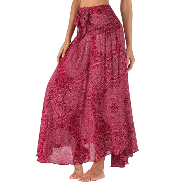 Buddha Stones Due stili indossano Boho Compass Rose Flower Skirt Dress - RossoViolaPale - US4， UK/AU8，EU36-44 (F) - image 21