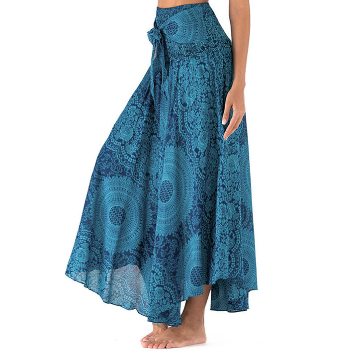 Buddha Stones Due stili indossano Boho Compass Rose Flower Skirt Dress - AzzurroCielo Chiaro - US4， UK/AU8，EU36-44 (F) - image 12