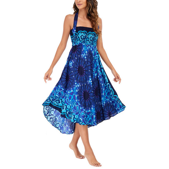 Buddha Stones Due stili Indossare Bohemien Mandala Fiore Goccia d'acqua Gonna con lacci Vestito - image 30