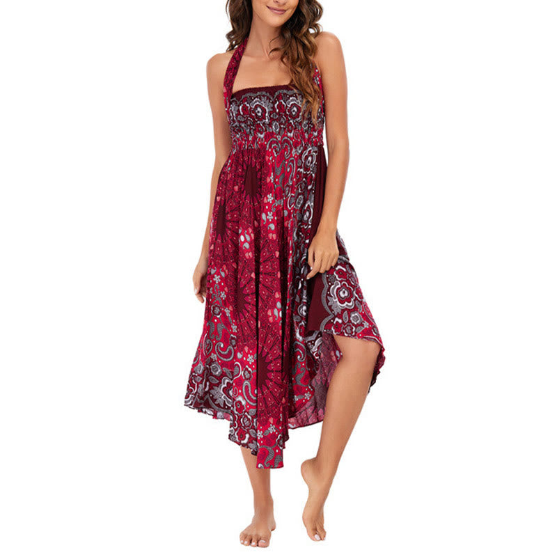 Buddha Stones Due stili Indossare Bohemien Mandala Fiore Goccia d'acqua Gonna con lacci Vestito - image 26