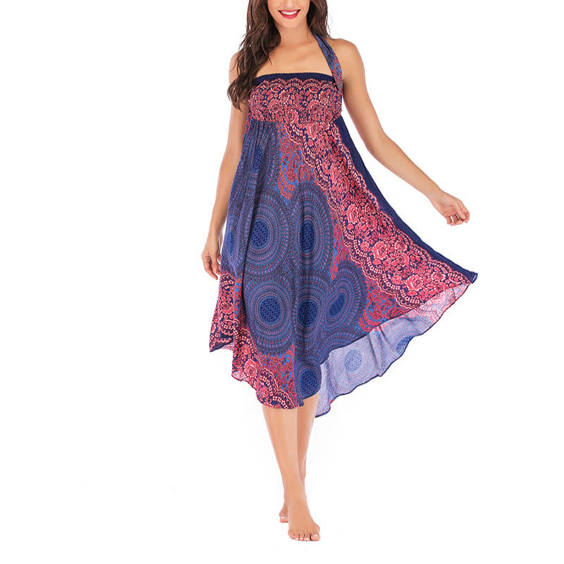 Buddha Stones Due stili indossano un abito con gonna allacciata con fiori rosa dei venti bohémien - image 12