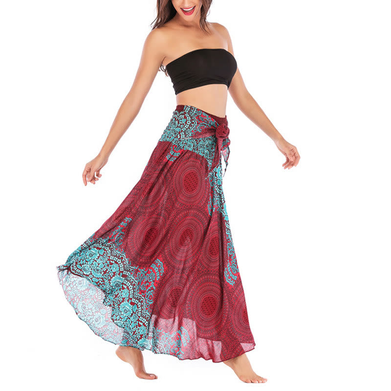 Buddha Stones Due stili indossano un abito con gonna allacciata con fiori rosa dei venti bohémien - image 39