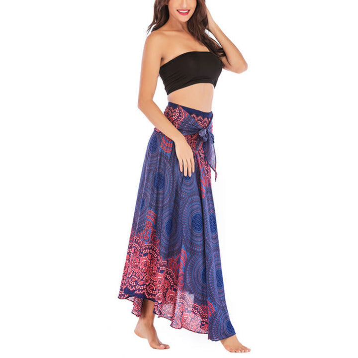 Buddha Stones Due stili indossano un abito con gonna allacciata con fiori rosa dei venti bohémien - image 13