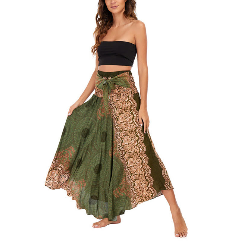 Buddha Stones Due stili indossano un abito con gonna allacciata con fiori rosa dei venti bohémien - image 22