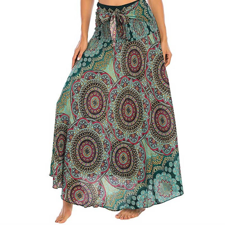 Abito con gonna allacciata con fiori mandala bohémien in due stili Buddha Stones - image 1
