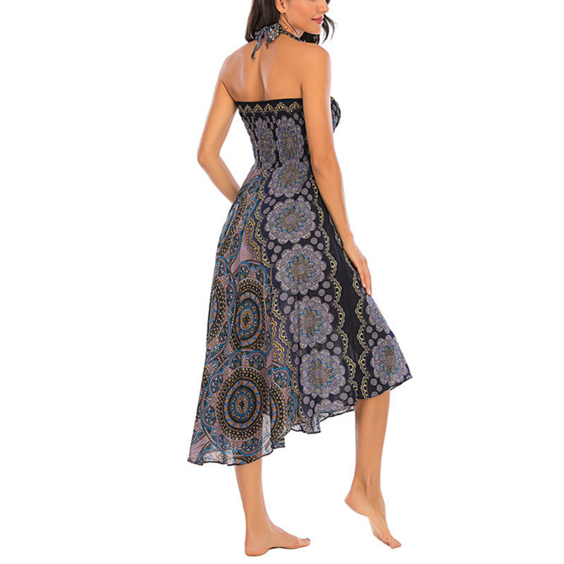 Abito con gonna allacciata con fiori mandala bohémien in due stili Buddha Stones - image 35