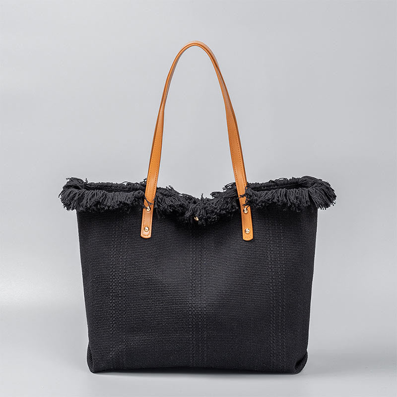 Borsa a tracolla in tela con nappe tinta unita e grande capacità Buddha Stones