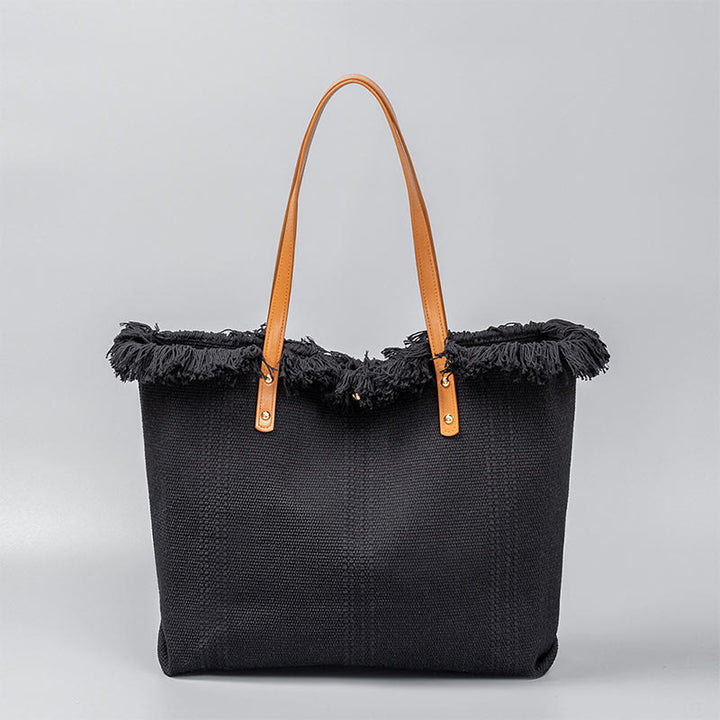 Borsa a tracolla in tela con nappe tinta unita e grande capacità Buddha Stones