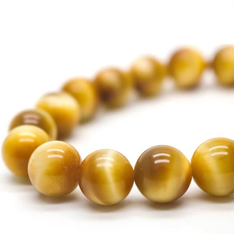 Braccialetto di protezione della fortuna con perline di occhio di tigre e Buddha Stones