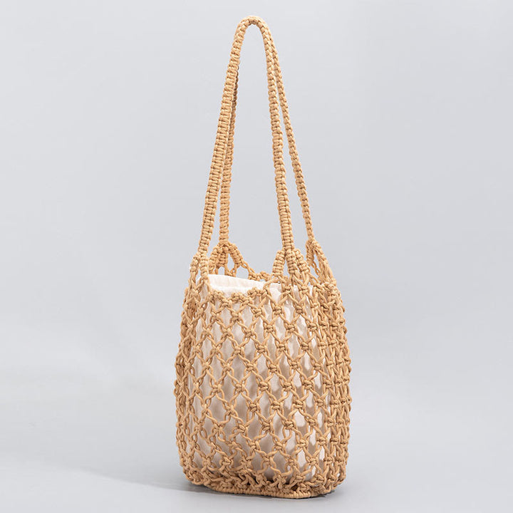 Buddha Stones Borsa a tracolla in filo di cotone intrecciato a mano