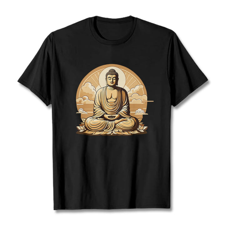 Maglietta Buddha Stones Sole Nuvole di buon auspicio Buddha Tee - Nero - 2XL - image 6