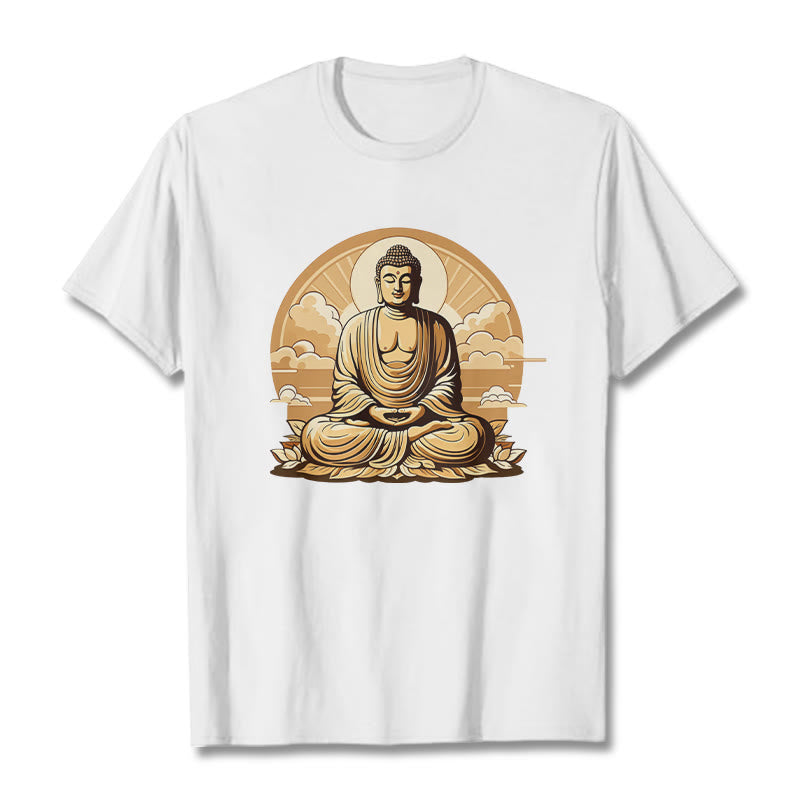 Maglietta Buddha Stones Sole Nuvole di buon auspicio Buddha Tee - Bianco - 2XL - image 3