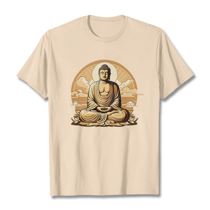 Maglietta Buddha Stones Sole Nuvole di buon auspicio Buddha Tee - Biscotto - 2XL - image 1