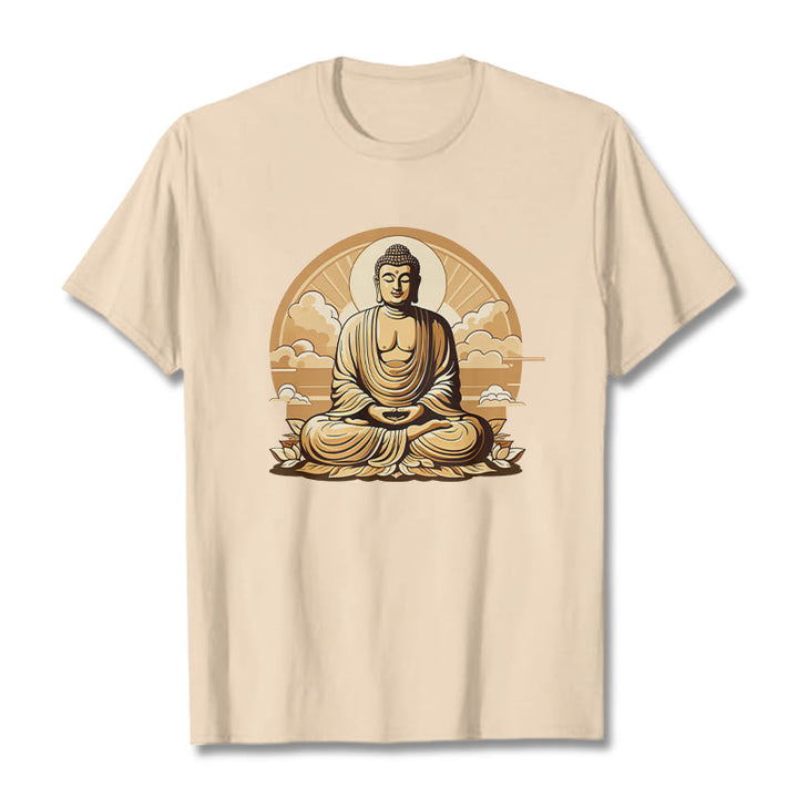 Maglietta Buddha Stones Sole Nuvole di buon auspicio Buddha Tee - Biscotto - 2XL - image 1
