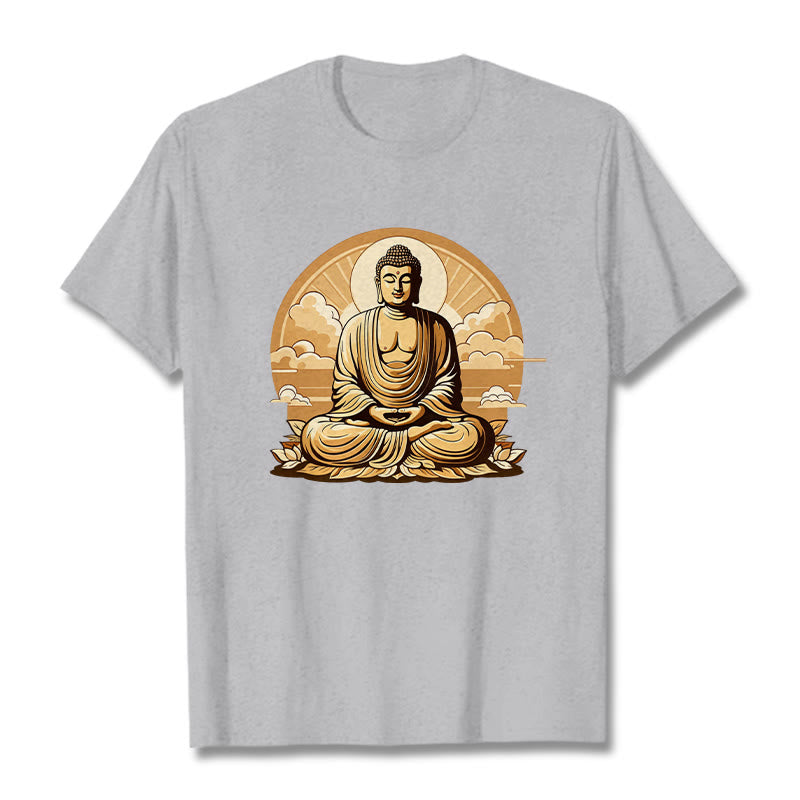 Maglietta Buddha Stones Sole Nuvole di buon auspicio Buddha Tee - Grigio chiaro - 2XL - image 19