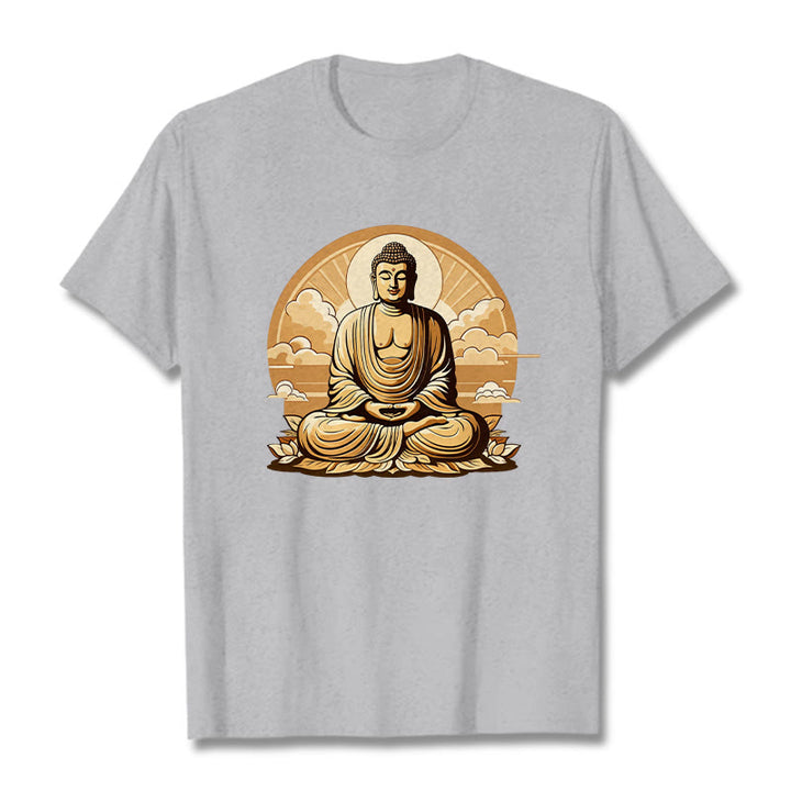 Maglietta Buddha Stones Sole Nuvole di buon auspicio Buddha Tee - Grigio chiaro - 2XL - image 19