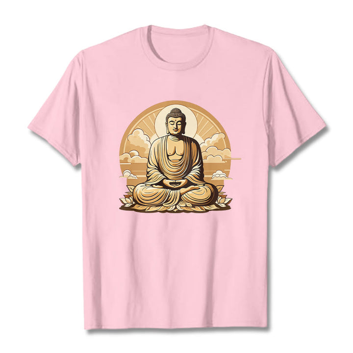 Maglietta Buddha Stones Sole Nuvole di buon auspicio Buddha Tee - Rosa chiaro - 2XL - image 12