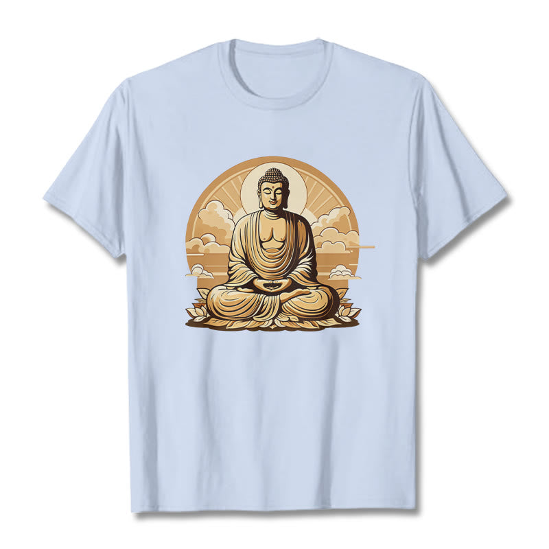 Maglietta Buddha Stones Sole Nuvole di buon auspicio Buddha Tee - Ciano chiaro - 2XL - image 18