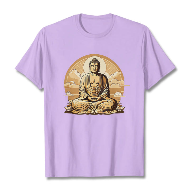Maglietta Buddha Stones Sole Nuvole di buon auspicio Buddha Tee - Prugna - 2XL - image 16